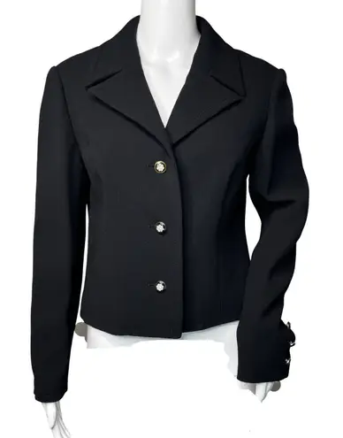 Uli Richter Specia Blazer Womens Large 42 Jacket Preppy Office Business Party Black
