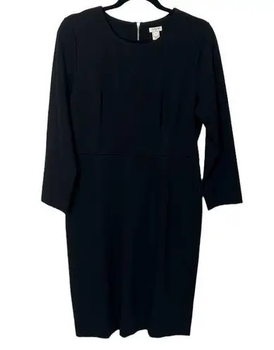 J.Crew  Dress Long Sleeve Zip-Up Ponte Sheath Black Women’s Size 8