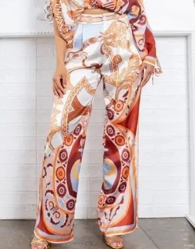 Her bottari boho print palazzo Wide Leg pants bohemian Women's NEW Purple