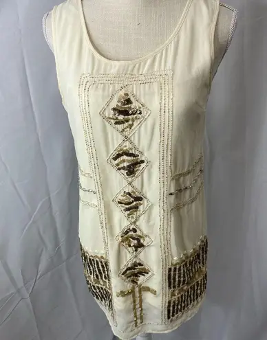 English Rose size small lined shift dress beading and sequined details