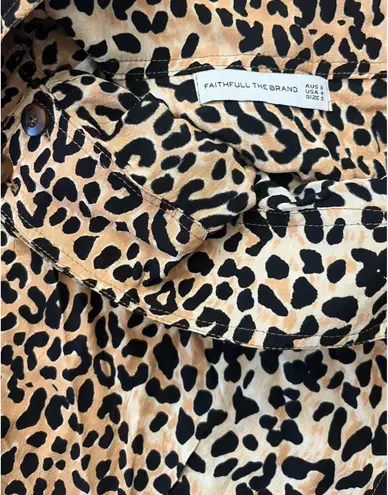 Faithfull the Brand Valois Brown Leopard Print Midi Wrap Skirt 4