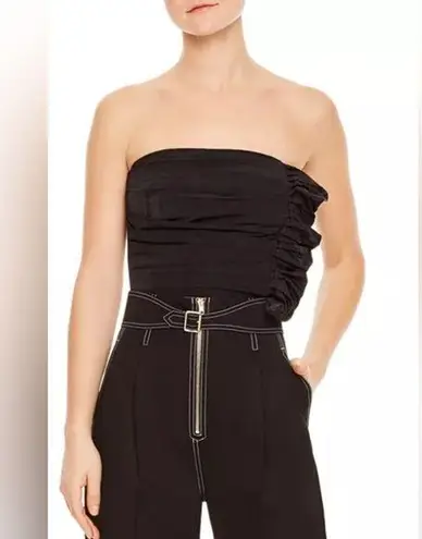 Sandro Britany Strapless Ruched Cropped Top
