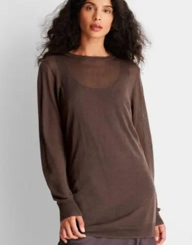 Future Collective sweater semi sheer brown Reese Blutstein NEW xxs stretch