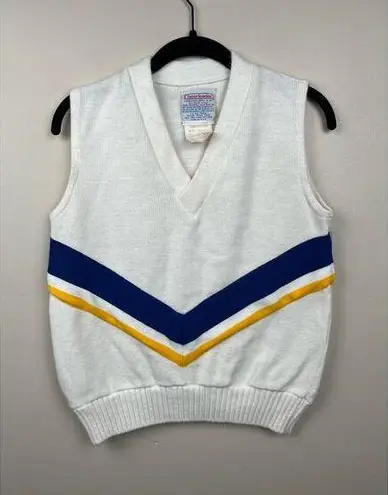 Vintage Blue Cheerleader  Yellow White Vest - size EU 36 US 2