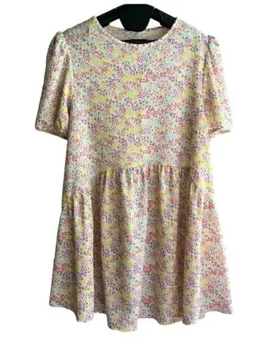 Primark Oversized Floral Casual Relaxed Babydoll Dress Puff Sleeves, Size L