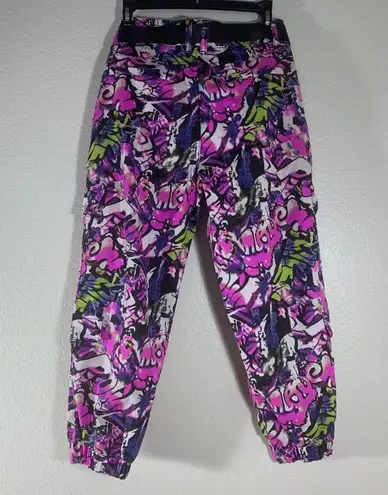 VIP Jeans Graffiti Streetwear Print Stretch Cargo Jogger Pants in Size 7 or 28 White