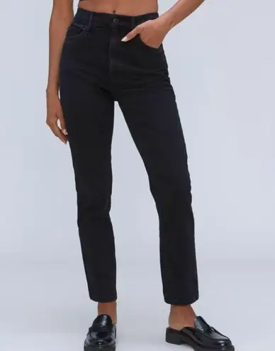 Everlane  Womens Organic Cotton The Curvy Cheeky Jeans Black Size 27 Crop NWT