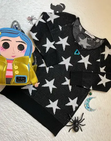 Cotton Emporium Black and White Star print lightweight Sweater