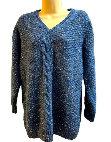 Adrienne Vittadini  v neck confetti sweater Xl