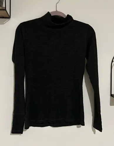 prAna Charcoal Gray Base Layer Long Sleeve High Neck Shirt Top Size Medium