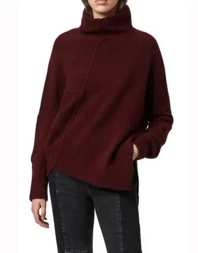 ALLSAINTS Merlot Lock Roll Wool Blend Sweater Size Small