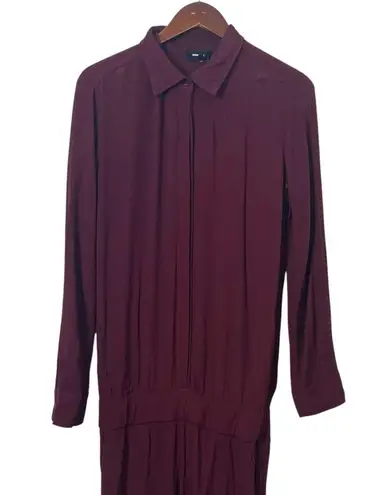 Monrow NWT Burgundy Long Sleeve Jumpsuit Women’s Size XS Rayon Made in USA Red