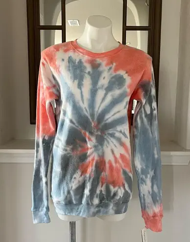 Mango Dreamsicle Sweatshirt Tie Dye Cozy Cotton Blend Loungewear  Surf Size S NWT