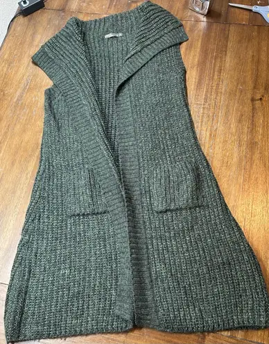 prAna Size S Thalia Vest Sleeveless Wool Blend Green Open Duster Sweater