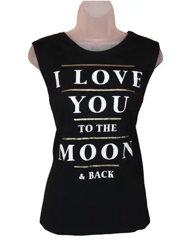 Fifth Sun I love you to the moon and back  shredded back sleeveless tee size L