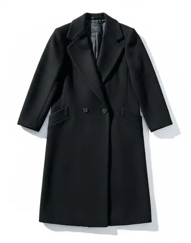 Vintage 70s/80s Karen Wool Cashmere Black Trench Coat ILGWU Union Made USA L Size L