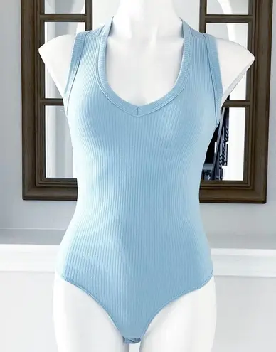 Drew Anthropologie’s Thong Bodysuit Ribbed V-Neck Top Size M NWT $136.00