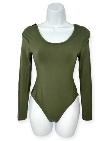 Ivy Park by Beyoncé | XXS | Dark Khaki Green Logo Ribbon Long Sleeve Bodysuit