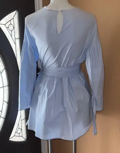 ZARA  blue oversized belted short dress