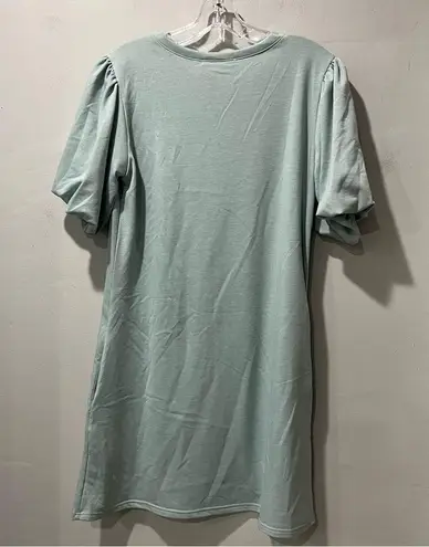 Ellison NEW dress French Terry balloon sleeve In Sage Green Small Knee Length
