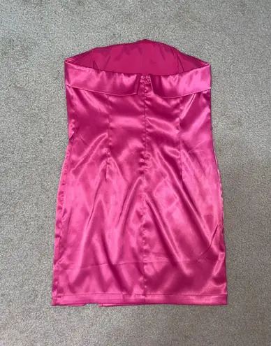 Pink Satin Mini Dress