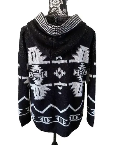 Pink Rose  Hooded Cardigan Sweater Aztec Geometric School