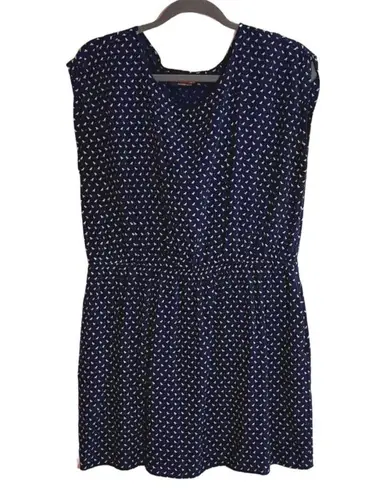 Red Hanger Mini Dress Navy + White Bird Print w Pockets Size XXL Blue