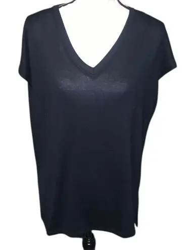 Orvis Black V-neck Short Sleeve Shirt Comfy Casual