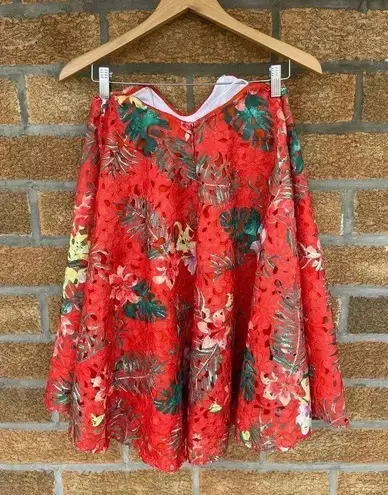 Caroline Constas Embroidered Bustier Dress xs Orange