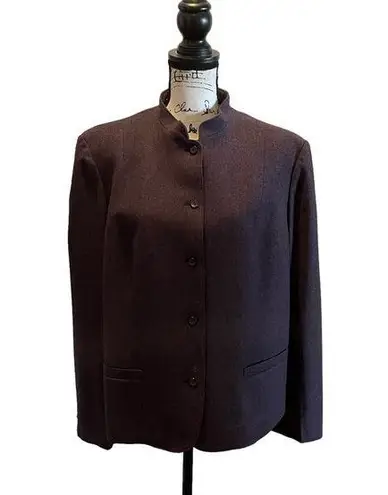 Pendleton Wool Blazer Jacket Purple Size 16 XL Mock Neck Business Office formal
