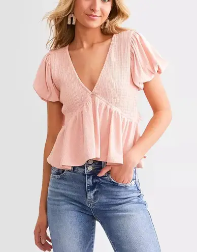 HYFVE Pink Smocked Women's Top