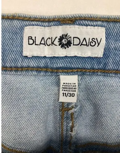 Black Daisy New  Denim Jean Mini Skirt Juniors 11/30 Light Wash Distressed Ripped