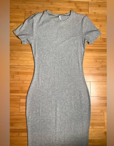 Reoria Classic Allure Lounge Casual Basic Ribbed Grey Mermaid Maxi Dress|Sz:XL Gray