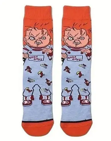 Chucky Crew Socks Horror Movie Evil Doll Unisex Adult Scary Halloween Creepy NEW Blue