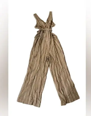 Tru and Time One Piece Striped Brown Outfit With Tie Belt NWT XS