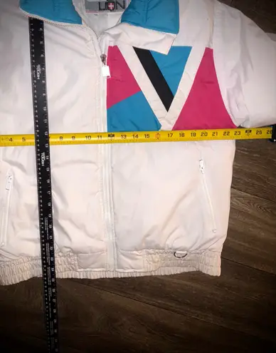 Women’s Vintage Ski Jacket Medium/Large Ski Lion White