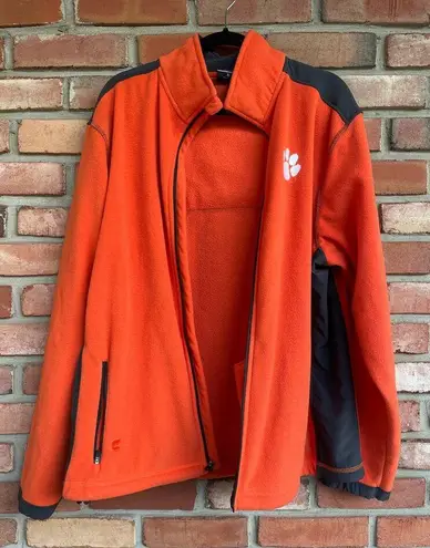 Colosseum Clemson Tigers, Size XL, Fleece Zip Up Jacket, Orange & Gray, Embroidered