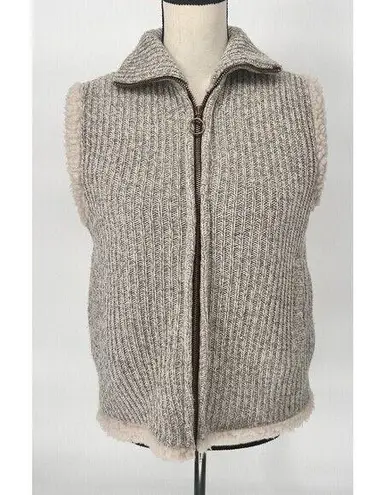Sugarbird Vintage Sweater Vest Women's Size medium Beige Acrylic/Wool Lining
