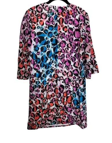 Trina Turk  rainbow animal print silk blend tunic mini dress size 0