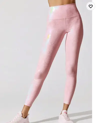 Carbon 38 Metallic Snake High Rise 7/8 Legging in Pink Size XS