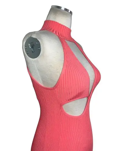 DAVID KOMA For FWRD Maxi Dress in Red Orange Medium New Womens Ribbed Knit Midi