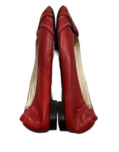 AGL Attilio Giusti Leombruni Peep Toe Flats Red Size 5