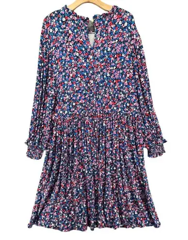 Draper James  Kitty Dress Womens 3XL Blue Multicolor Ditsy Floral Soft Stretchy