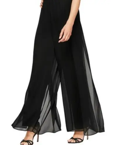 Alex Evenings Alex evening’s Black sheer overlay occasion pant