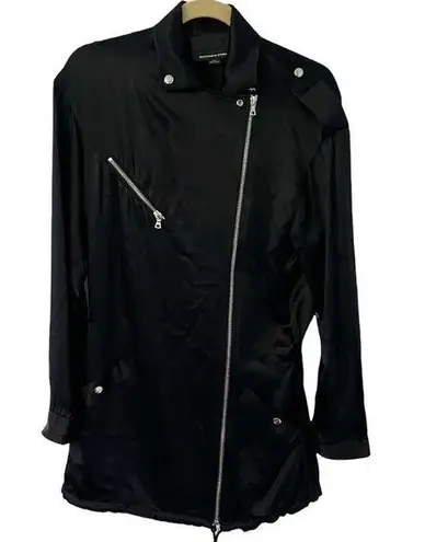 Alexander Wang Black Silk Satin Biker Jacket