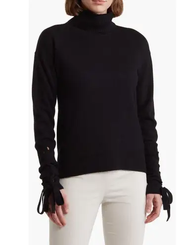 Ramy Brook Walt Turtle Neck Long Lace-Up Sleeve Top in Black, Size XS New w/Tag