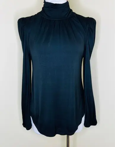 Adyson Parker Mock Neck Top MEDIUM Black Long Sleeve Jersey Knit Minimalist Chic