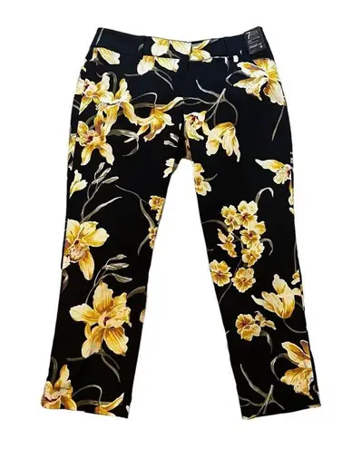 New York & Co. NWT, Signature Fit Floral Print Crop Straight Leg Pant, Sz 4