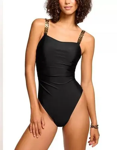 Ramy Brook Hudson Chain Trim One Piece Swimsuit, Size Small, $248
