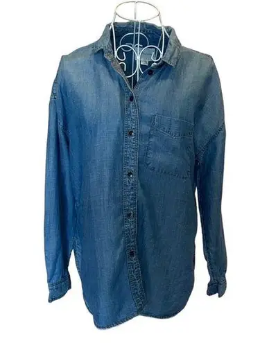 American Eagle New  Denim Jean Blue Shirt Size XS NWT